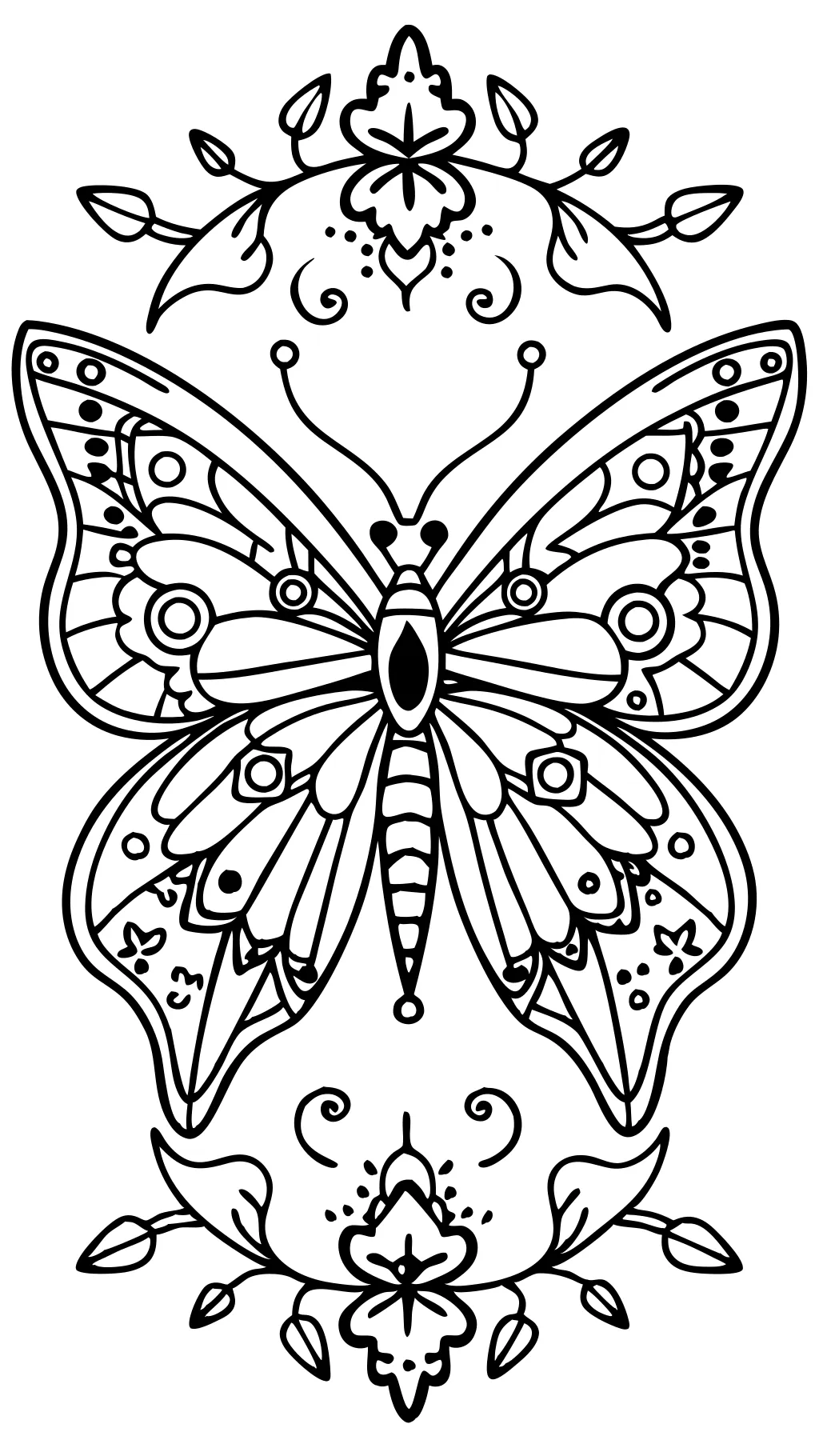 adult coloring page butterfly